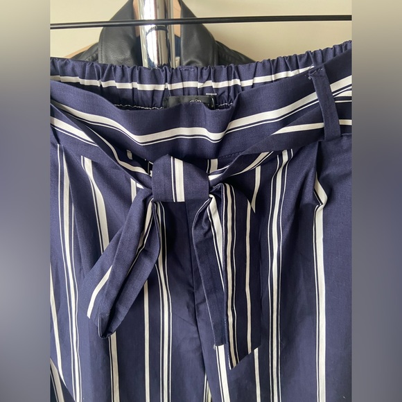 10 🔖 J.CREW P-Striped Wide Leg Cropped Pant Navy Blue WQ3736 $128 - Picture 8 of 10